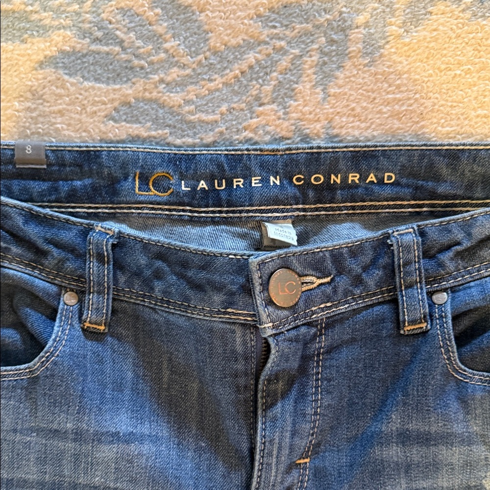 LC Lauren Conrad Medium Blue Distressed Skinny Jeans - Picture 2 of 7